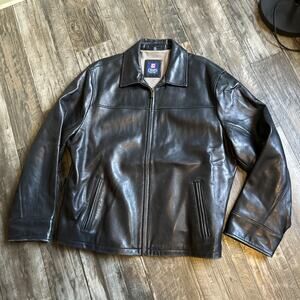 Chaps Ralph LaurEn Black Leather Jacket Men's Size XL